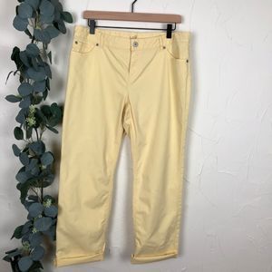 J. Jill Yellow Relaxed Fit Boyfriend Jean Size 12P
